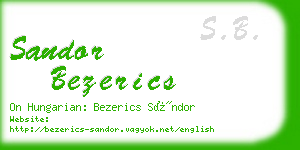 sandor bezerics business card